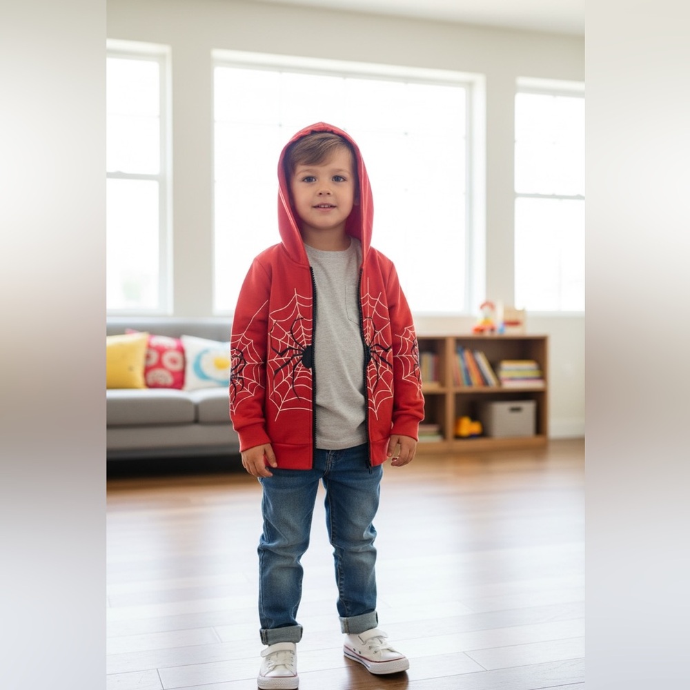 Spider Web Red Kids Hoodie